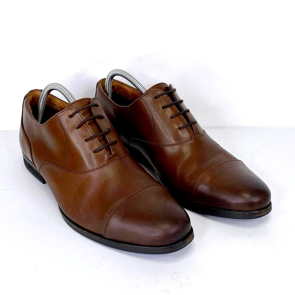 Huckberry Wolf & Shepherd Maple Brown Leather Oxford Cap Toe Dress Shoe Mens 10